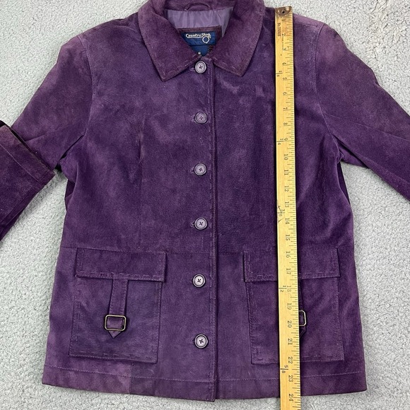 Vintage Country Shop Western Cowboy Cowgirl Suede Leather Jacket Button Women M‎ - Picture 8 of 10